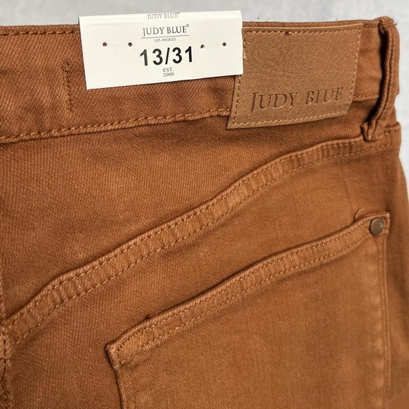 Judy Blue Jeans Women 13/31 Wide Leg Crop Garment Dyed Brown Denim High Rise NWT - Picture 11 of 11